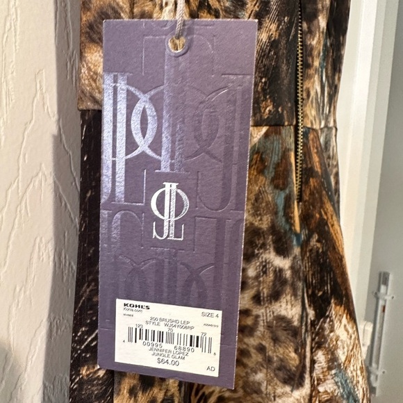 Jennifer Lopez Sleeveless Fit and Flare Scuba Cocktail Dress Leopard Print - Picture 10 of 15